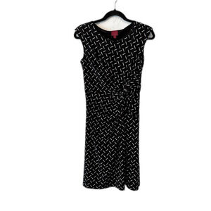 212 collection dress black white classy professional career ruching womens XS